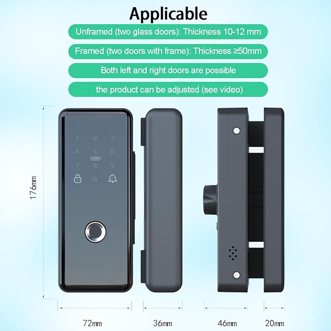 Door Locks with Keypads, Electronic Digital Deadbolt Smart Lock for Front Door,Fingerprint/APP/Password/Card/Key Five in One WiFi Lock for Home Hotel Apartment