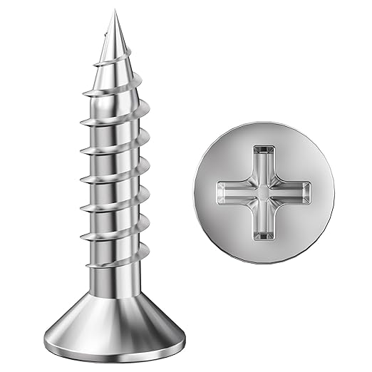 (600Pcs) #6x3/4 Wood Screw Quick Metal Self Tapping Flat Head 304 Stainless Steel