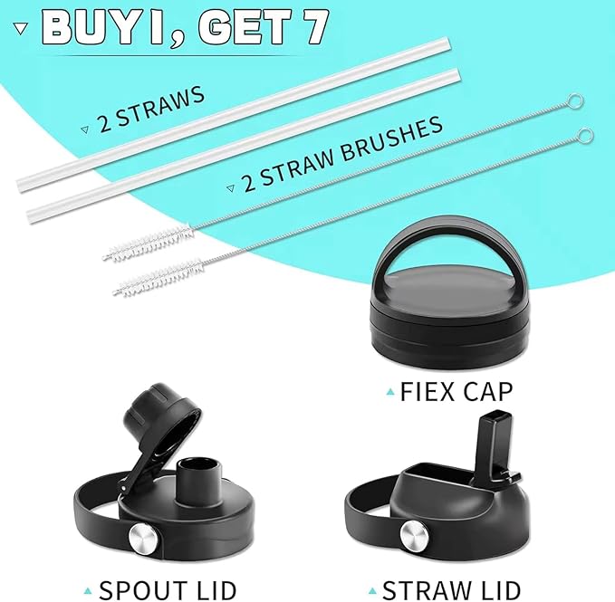 SENDESTAR 40oz Stainless Steel Water Bottle(Cold for 48 Hrs, Hot for 24 Hrs),Double Wall Vacuum Insulated Bottle with Straw Lid, Spout Lid and Flex Cap, Fit in Any Car Cup Holder，Mint