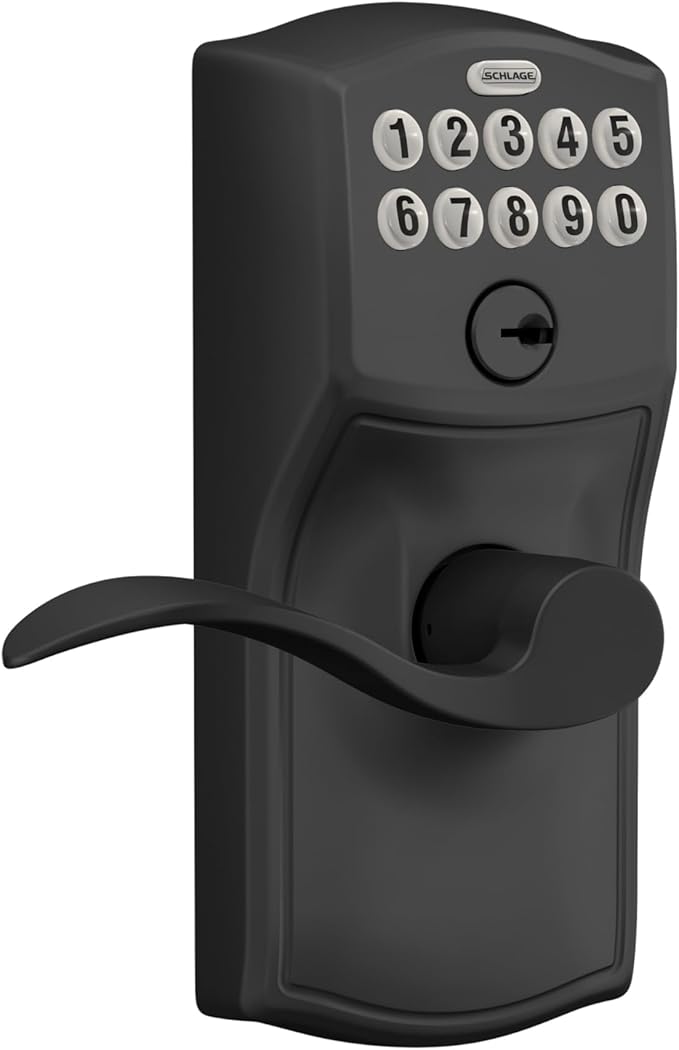 SCHLAGE FE595 CAM 622 Acc Keypad Entry with Flex Electronic Lock, Matte Black
