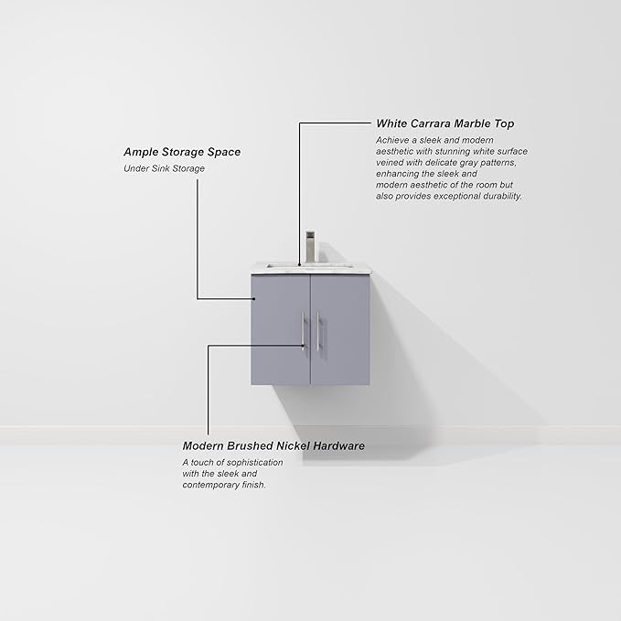 Sonoma 24 in. W X 22 in. D Dark Grey Single Bath Vanity Cabinet Without Countertop