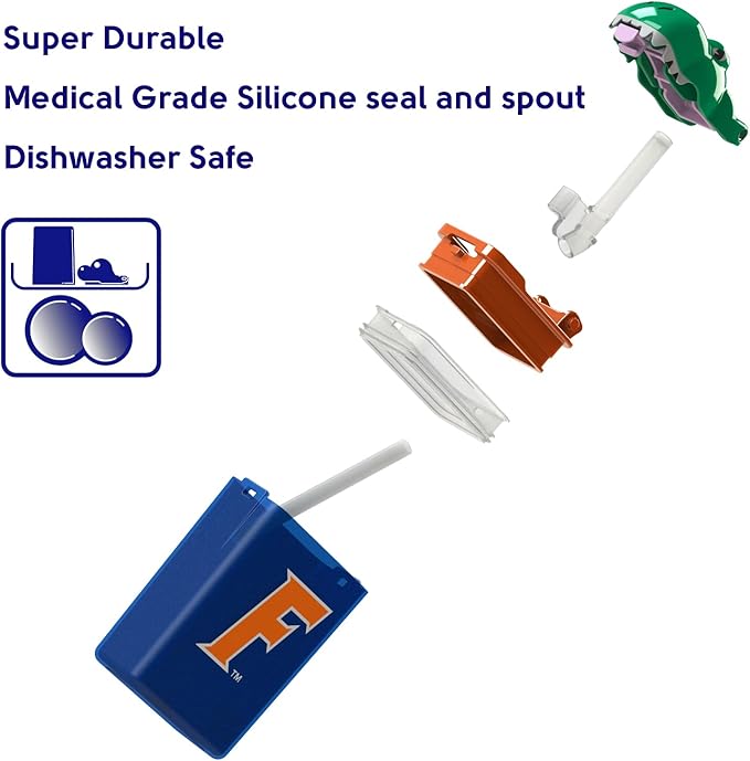 Reusable Water Bottle | Officially Licensed NCAA Sports Bottle |BPA Free | Dishwasher Safe | University of Florida | Albert Gator Officially Licensed NCAA - 8oz