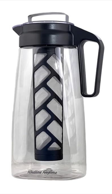 Alkaline Water Filter Pitcher with Infuser, Tritan Pitcher with Lid 2L | 9.5 pH Alkaline Filters | Tea Pitcher | Tritan BPA Free Ice Coffee Maker | Infuser Pitcher (No Filter)