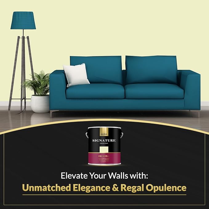 EVOLVE Signature Paint & Primer: Luxury Paint & Primer for Indoor & Outdoor Surfaces, Minimal Odor, Eggshell Sheen (Citrus Yellow, 1 Gallon)