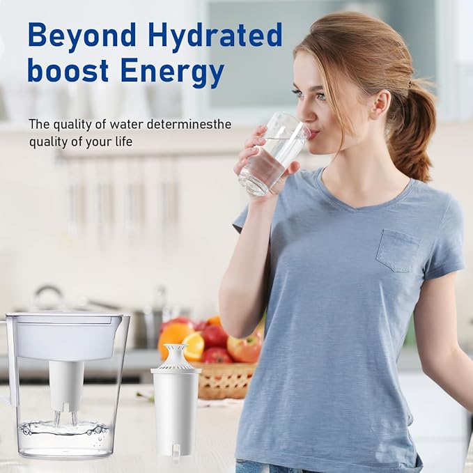 Replacement for Brita®Water Filter, NSF Certified Water Filter Pitchers Cartridges for Brita® Classic 35557, Ob03, Mavea® 107007, Lasts Two Months or 40 Gallons,Pack of 8