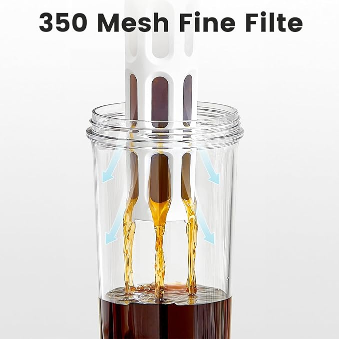 CINPIUK Coffee Infuser Water Bottle 33 oz Tea & Fruit Infuser Water Pitcher with Msh Filter Large Capacity Plastic Jug for Refreshing Iced Coffee, Tea, and Infused Beverages with Handle