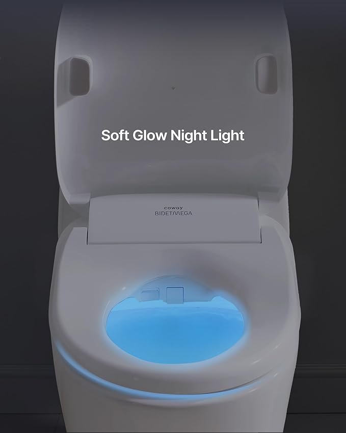 Coway Electronic Bidet Round Toilet Seat with Instantaneous Water Heating, Heated Seat and Dryer, Soft Close Lid, Stainless Nozzle, Self Cleaning, Remote Control 400S