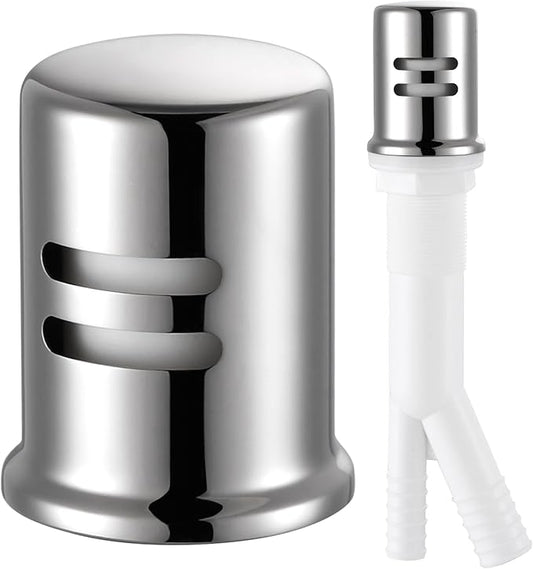 Dishwasher Air Gap Cover, Dishwasher Air Gap Cap for Kitchen Sink, Solid Brass Dishwasher Overflow Vent Cap Replacement Kit, Polished Nickel