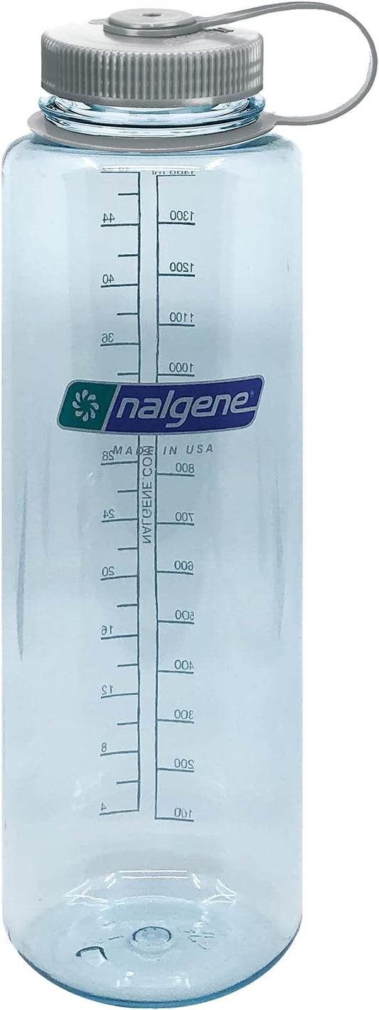 Nalgene Sustain Tritan BPA-Free Water Bottle Made with Material Derived from 50% Plastic Waste, 48 OZ, Wide Mouth, Seafoam