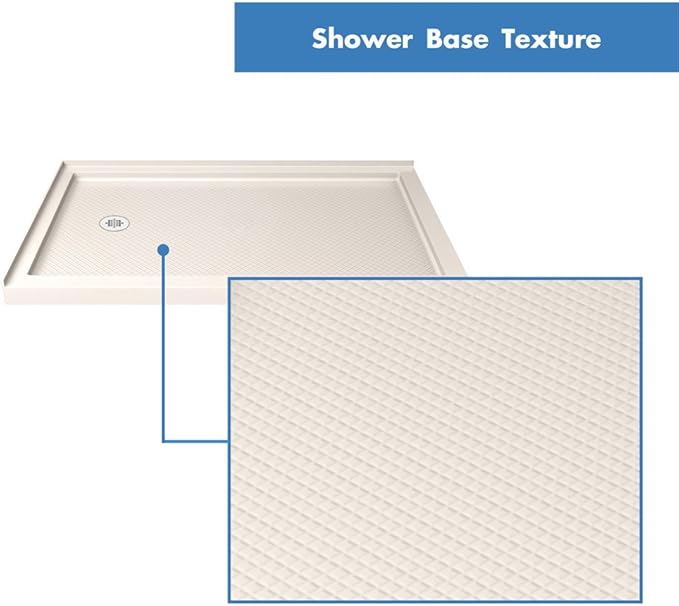 DreamLine SlimLine 36 in. D x 54 in. W x 2 3/4 in. H Left Drain Double Threshold Shower Base in Biscuit, DLT-1036541-22