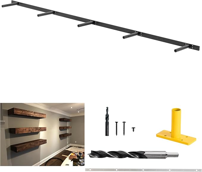 69 inches, Heavy-Duty Floating Shelf Bracket, Hidden Shelf Bracket for Fireplace Shelves, Installed on Studs, max Load of 210 pounds, Hidden Bracket for Shelves， 69 inches, (with Ease kit)