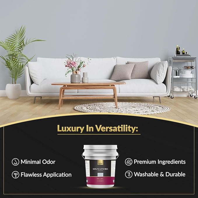 EVOLVE Signature Paint & Primer: Luxury Paint & Primer for Indoor & Outdoor Surfaces, Minimal Odor, Eggshell Sheen (Starship Gray, 5 Gallon)