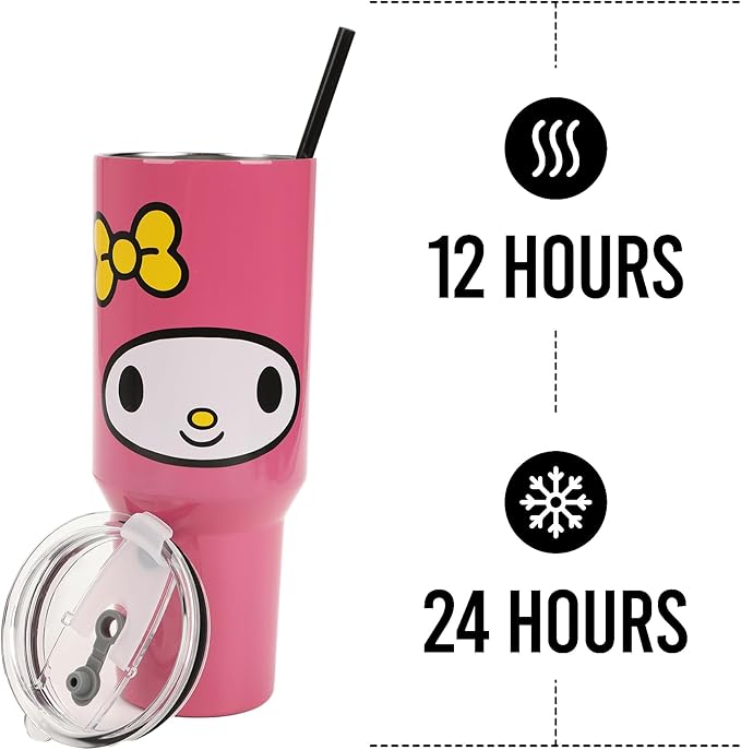 Bioworld My Melody 40 Oz Stainless Steel Tumbler with Handle
