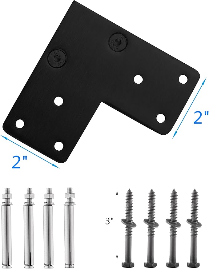 Cable Railing Post - Stainless Steel Square Fence Post for Deck Cable Railing System, Flat top 36"x2"x2" Corner Post Pre-Drilled, Matte Black