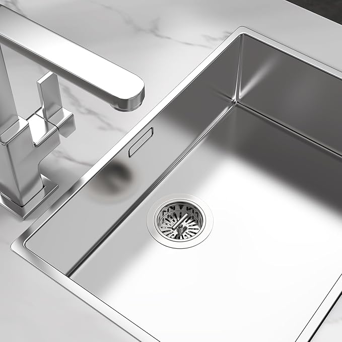 KONE Kitchen Sink Stopper Strainer Replacement for KONE 9171 Standard 3-1/2 Inch Spin and Seal Drains with Threaded Stopper Function, Stainless Steel Twist Lock Basket Strainer Replacement