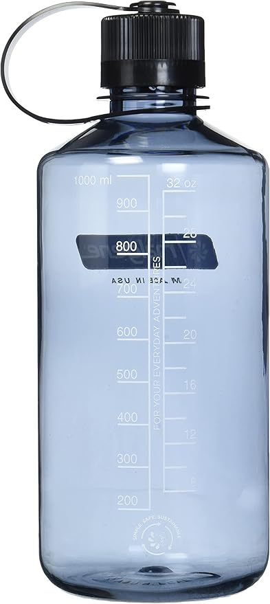 Nalgene Sustain Tritan BPA-Free Water Bottles Made with 50% Recycled Plastic Waste | 48 OZ Wide Mouth & 32 OZ Narrow Mouth, Grey