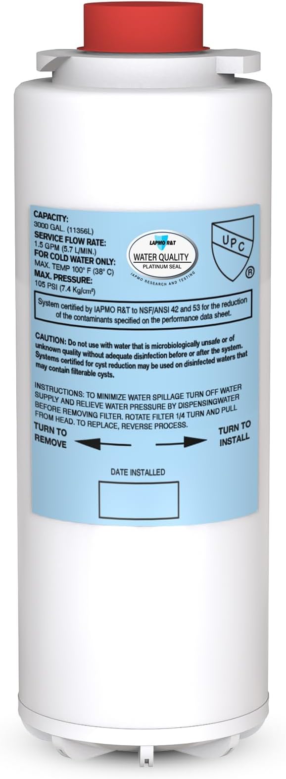 Filter Replacement for Elkay 51300C WaterSentry EWF3000 (9" No Chip - 1 Pack)