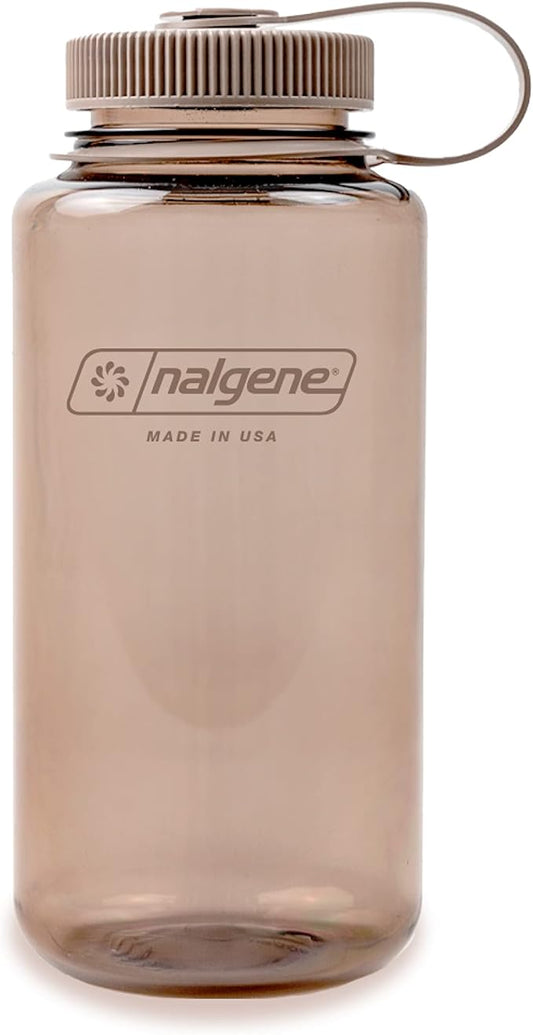 Nalgene Monochrome BPA-Free Recycled Reusable Water Bottle for Backpacking, Hiking, Gym - 32 oz Shatterproof - Mocha