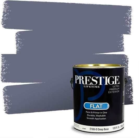 PRESTIGE Exterior Paint and Primer in One, Chinchilla, Flat, 1 Gallon