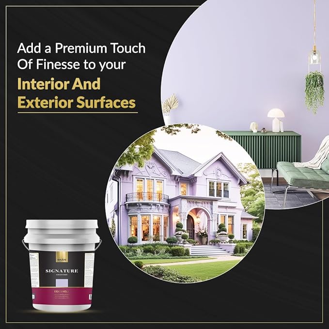 EVOLVE Signature Paint & Primer: Luxury Paint & Primer for Indoor & Outdoor Surfaces, Minimal Odor, Eggshell Sheen (Light Lilac, 5 Gallon)