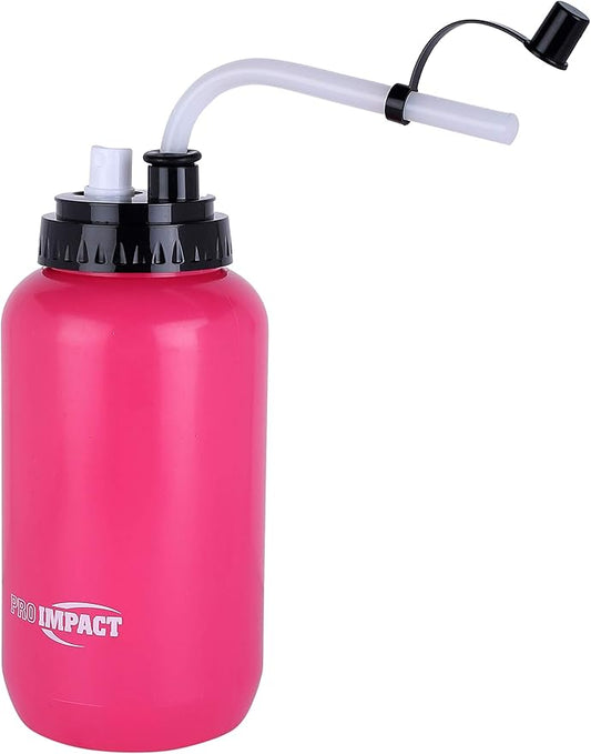 Pro Impact Squeezable Water Bottle with Bendable Long Straw and Spray cap - LDPE BPA Free Plastic - Hydration for Baseball Hockey Gym MMA Yoga Boxing Cycling Softball Football Lacrosse (35.5 Oz.)
