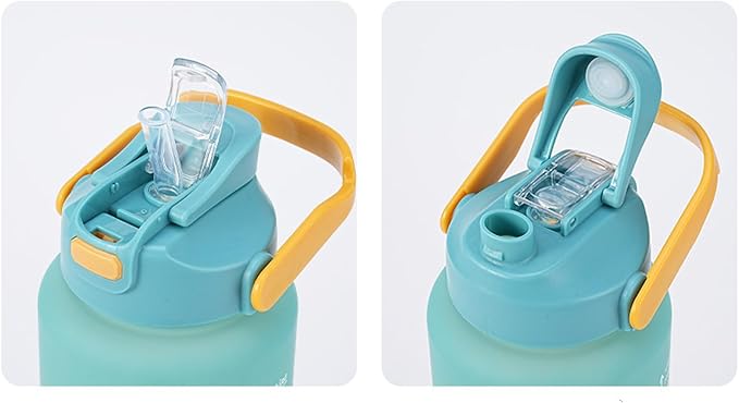 Three piece set of large capacity plastic cups, gradient water cups, sports kettles, straw cups, outdoor water cups, Black and red