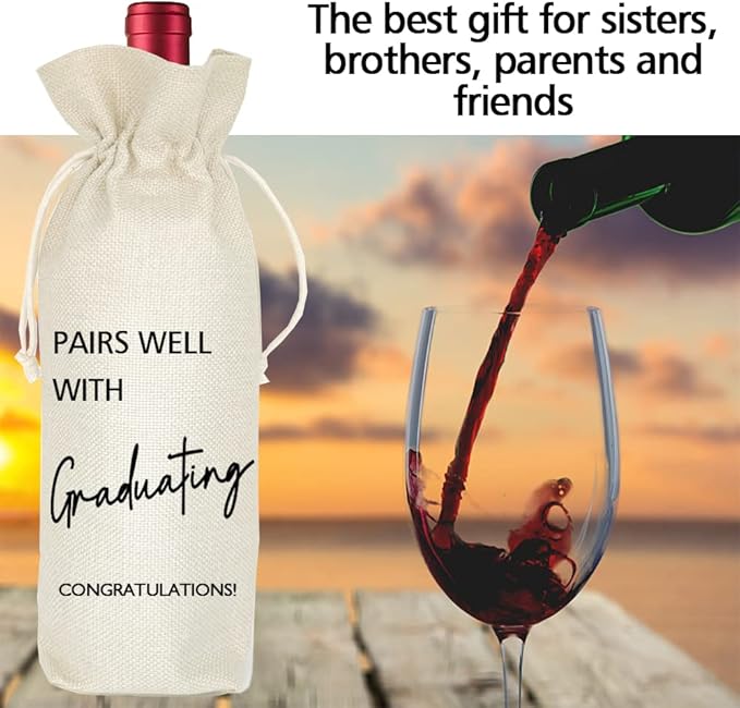 Graduation Gift, Graduation Wine Gift Bags, Funny Graduation Gift, Gift for Her, Gift for Him, Party Supplies, Party Favors, Decoration - PAIRS WELL WITH GRADUATING CONGRATULATIONS