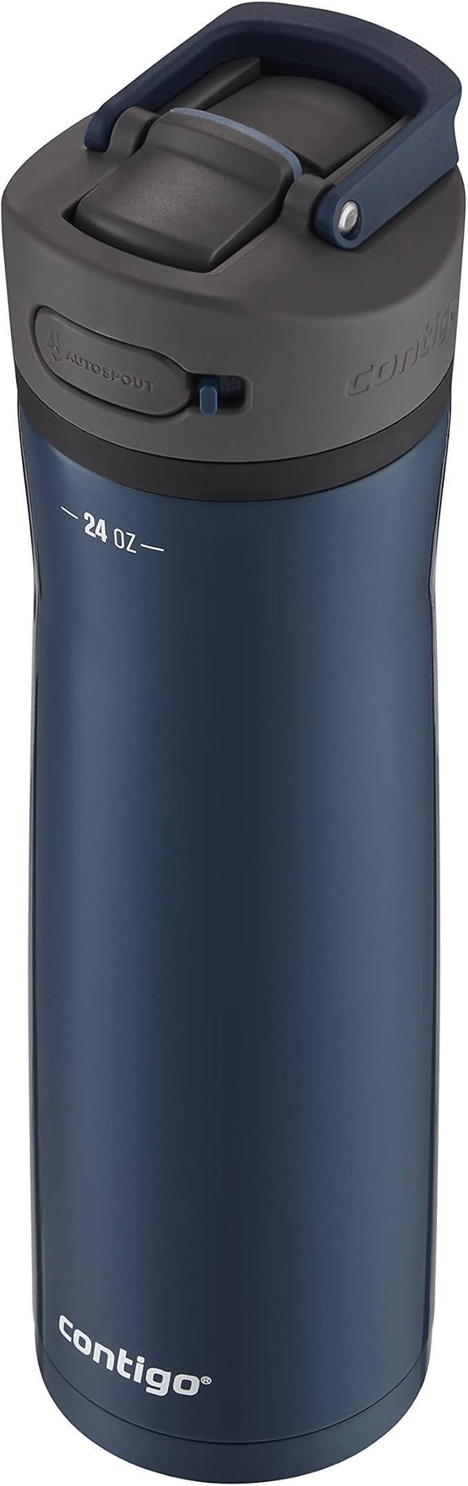 Contigo Ashland Chill 24oz Stainless Steel Water Bottle with Leakproof Lid & Straw, Smart Temperature Technology Keeps Beverages Hot and Cold, Ideal for Travel, Work, School - Silver Finish