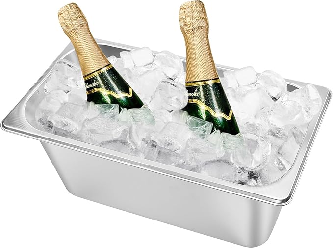 Ice Bucket, Stainless Steel Ice Buckets for Parties for Wine Beer Champagne Large Size Beverage Tub, Ice Cube bin for Storing ice Cubes