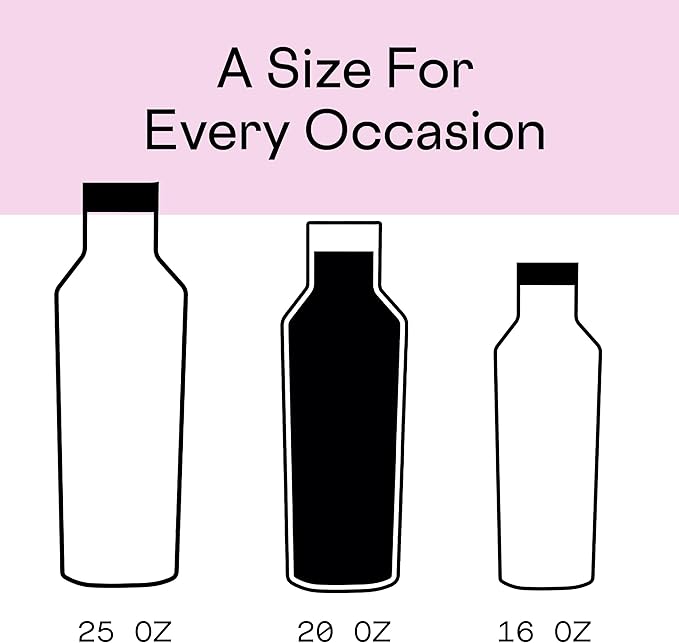 Corkcicle Sport Canteen Insulated Tumbler, Gloss White, 20 oz – Reusable Water Bottle Keeps Beverages Cold for 25 Hours & Hot 12 Hours – Cupholder Friendly Tumbler with Screw-On Cap