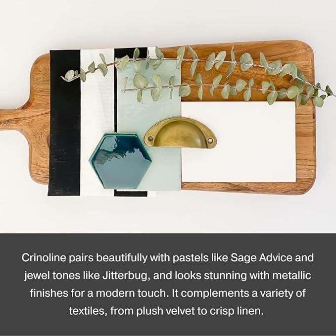 Country Chic All-in-One Chalk Paint for Furniture, Cabinets, Home Decor, Eco-Friendly, Matte Finish, Built-In Primer & Top Coat for Wood, Metal - Crinoline (Off White) - 8 oz (237 ml)