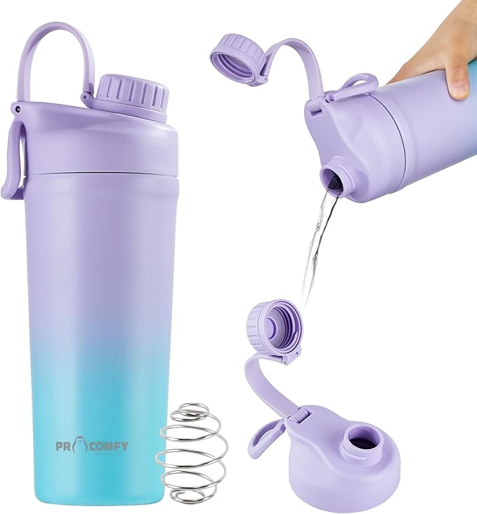 Stainless Steel Shaker Bottle for Protein Mixes,Shaker Cups for Protein Shakes,Ice Shaker Bottle with Storage 28 Ounce