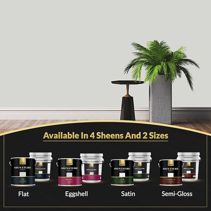 EVOLVE Signature Paint & Primer: Luxury Paint & Primer for Indoor & Outdoor Surfaces, Minimal Odor, Eggshell Sheen (1G & 5G) (Pegasus Gray, 1 Gallon)