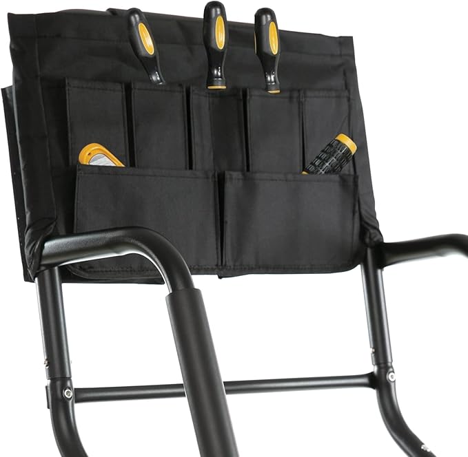 WiberWi 4 Step Ladder with Handrails 500 lb Capacity Step Stool Folding Portable Ladders for Home Kitchen Steel Frame with Non-Slip Wide Pedal Stepladder with Attachable Tool Bag Black