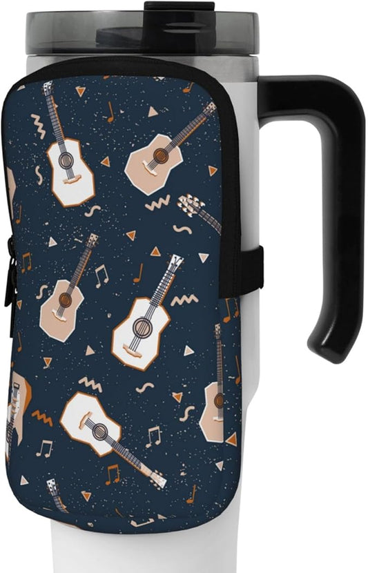 Galaxy Mandala Water Bottle Pouch for Stanley Cup 40oz 30oz,Personalized Gym Purse for Men Women, Tumbler Pouch with Versatile Pocket Water Bottle Bag for Cards, Keys, Phone