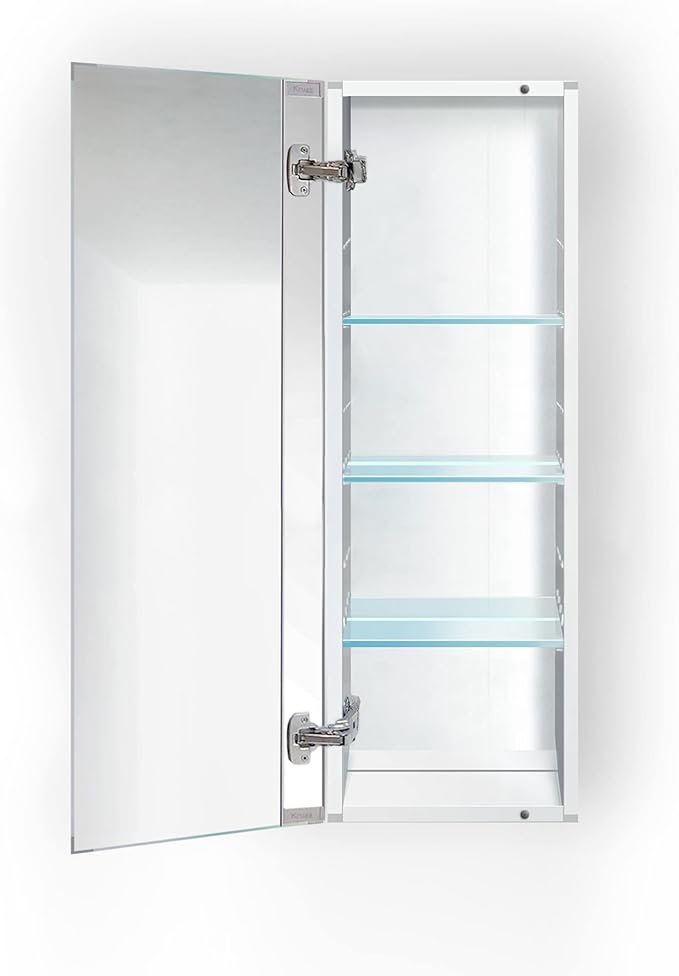 Krugg Medicine Cabinet | Recess or Surface Mount | Blum Hinge 170 Degree Soft Close|(12"x36")
