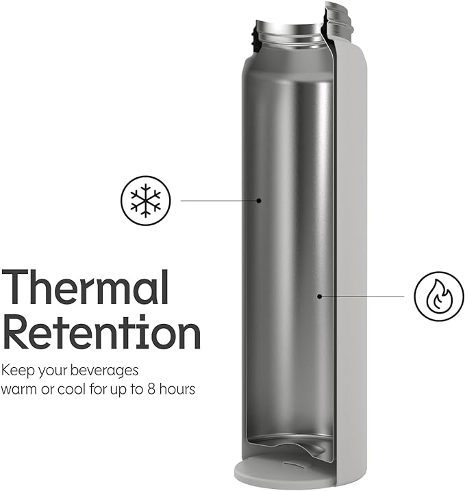 RHINOSHIELD AquaStand Magnetic Bottle 23 oz | Stainless Steel Insulated Sport Bottle w/MagSafe Handle, Adjustable Tripod, Rounded Spout & Leak-Proof - Purdue University - Purdue University Black