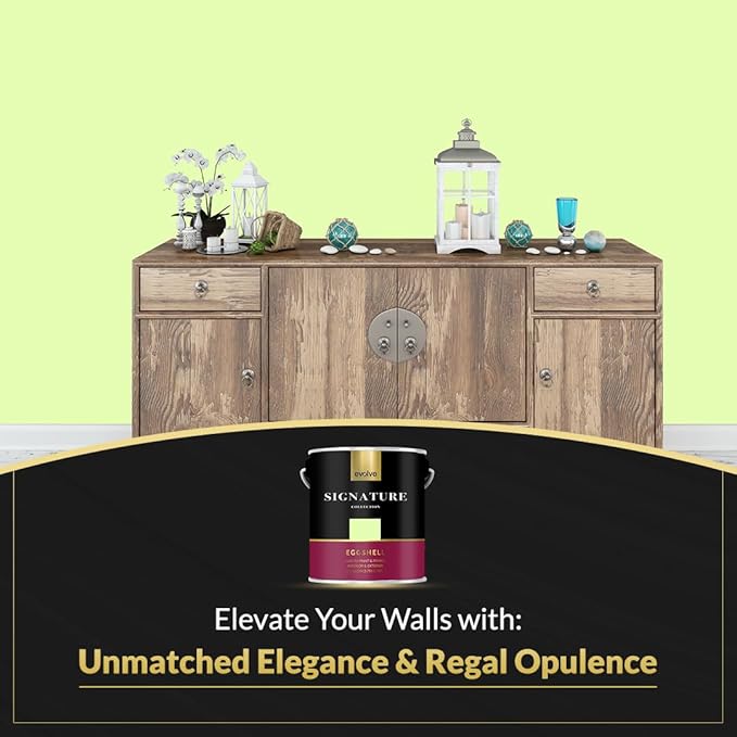 EVOLVE Signature Paint & Primer: Luxury Paint & Primer for Indoor & Outdoor Surfaces, Minimal Odor, Eggshell Sheen (Tennis Green, 1 Gallon)