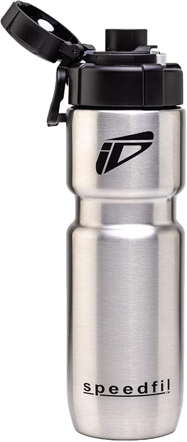 Speedfil Speedflask 21oz. Vacuum Insulated Stainless Steel Cycling Sports Water Bottle with NEW Bounce Back Lid 2.0 (Silver)