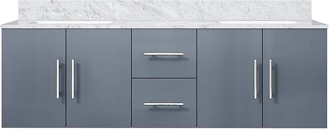 Sonoma 60 in. W x 22 in. D Dark Grey Double Bath Vanity and Carrara Marble Top