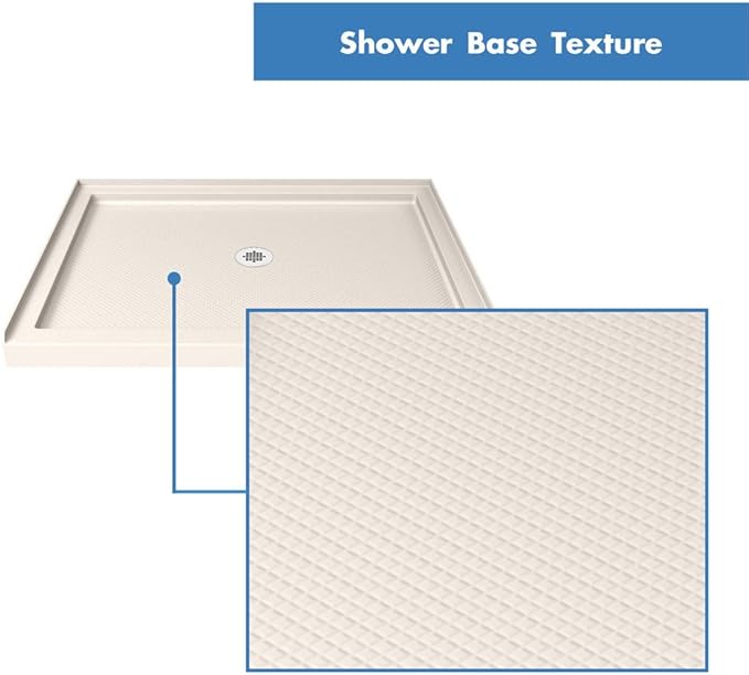 DreamLine SlimLine 32 in. D x 32 in. W x 2 3/4 in. H Center Drain Single Threshold Shower Base in Biscuit, DLT-1132320-22