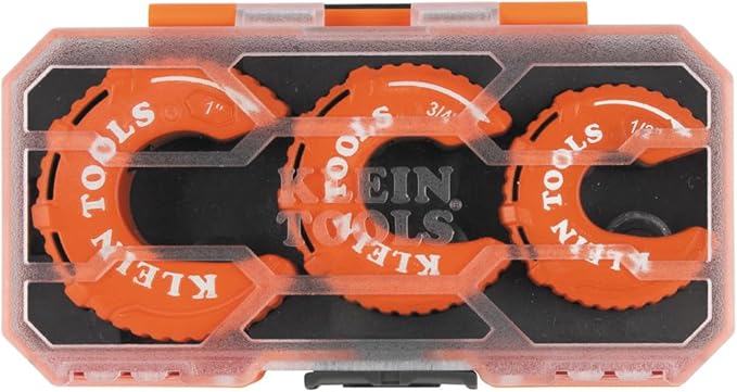 Klein Tools 50048 C-Style Copper Tubing Cutter Set with 1/2, 3/4, and 1-Inch Cutters, MODbox Case, Ultra-Compact for Tight Spaces, 3-Piece