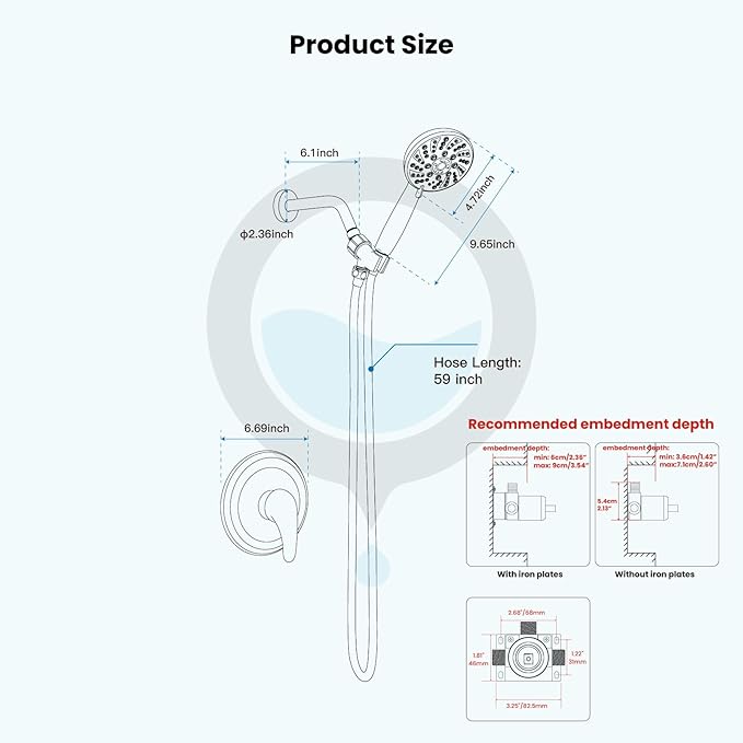 gotonovo Single-Handle Shower Faucet Set Shower Kit with Valve Shower Head and Handle Set Shower Trim Kit with 6 Modes ABS Handheld Shower Fixtures Shower Valve and Trim Kit Oil Rubbed Bronze