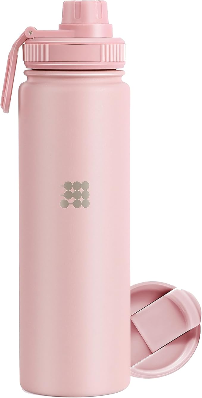 Cubitt Insulated Sports Hydro Water Bottle 24 oz, 2 Lids (Coffee Lid and Wide Mouth Twist Sports Lid), Stainless Steel, Double Walled. Cold for up to 24 hours, Hot for up to 12 hours