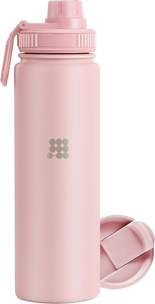 Cubitt Insulated Sports Hydro Water Bottle 24 oz, 2 Lids (Coffee Lid and Wide Mouth Twist Sports Lid), Stainless Steel, Double Walled. Cold for up to 24 hours, Hot for up to 12 hours