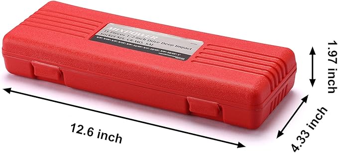 MIXPOWER 11-Piece 1/2-Inch Drive Deep Impact Socket Set, CR-V, Metric, 6 Point, Deep, 10-24mm