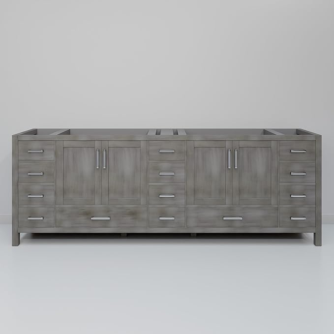 Big Sur 84 in. W X 22 in. D Distressed Grey Double Bath Vanity Cabinet Without Countertop