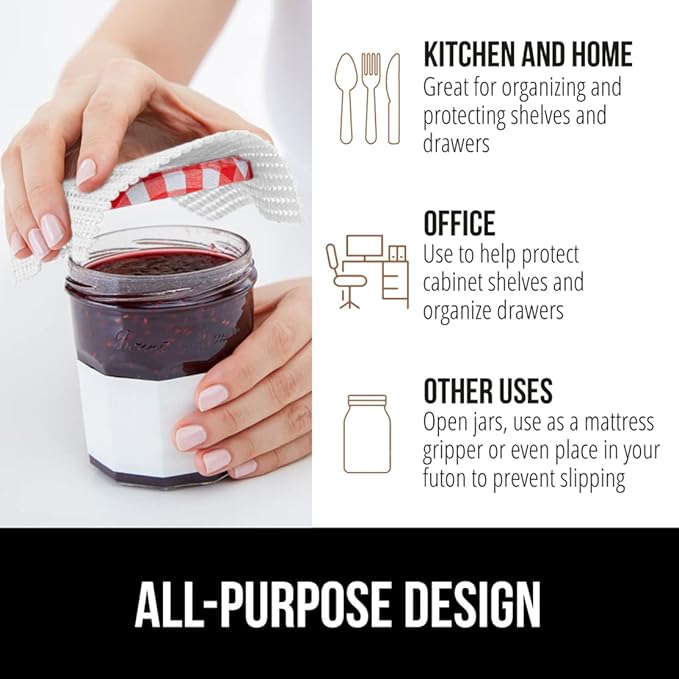 Gorilla Grip powerGRIP Drawer Shelf and Cabinet Liner, Thick Strong Hold, Non-Adhesive Liners Protect Kitchen Cabinets and Cupboard, Bathroom Drawers, Easy Install, Breathable Mat, 24" x30' Snow White