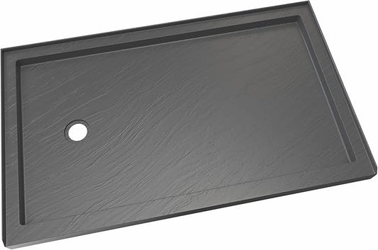 DreamLine SlimLine 30 inch D x 60 inch W x 2 3/4 inch H Left Drain Single Threshold Shower Base in Slate Gray