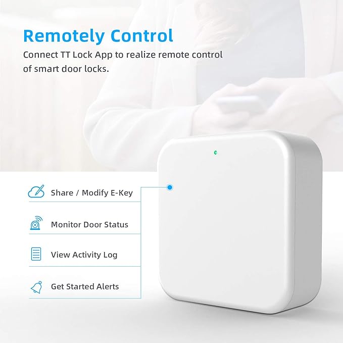 Wi-Fi Gateway Remotely Control Smart Fingerprint Door Lock with TT Lock App, Gateway Smart Hub Compatible with Alexa Voice Control,Electronic Lock Assemblies by Nyboer